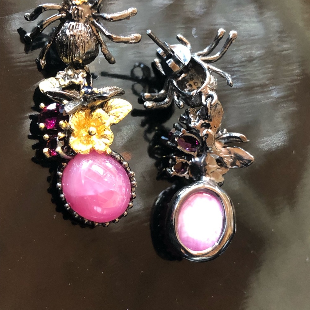 Unique Genuine Star Ruby Earrings - image 7